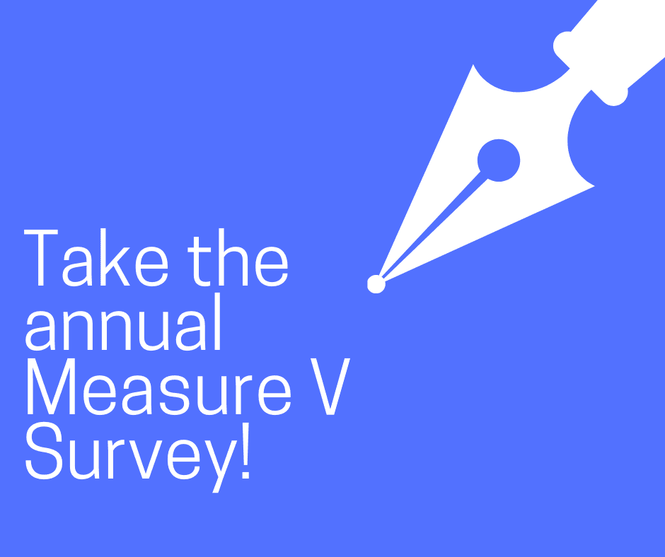 Image of Pen and Text: Take the Measure V Survey